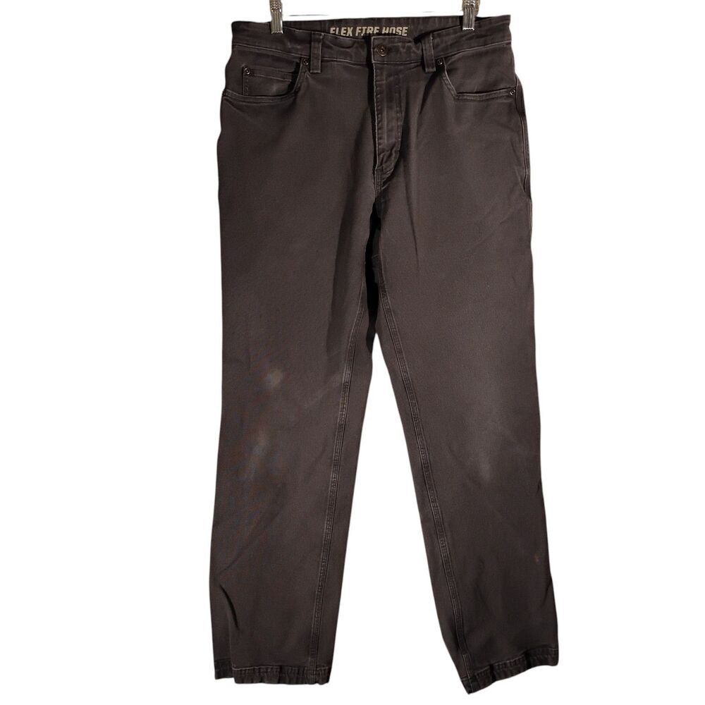 Duluth Trading Co Flex Fire Hose pants mens 34x32 blue canvas relaxed fit